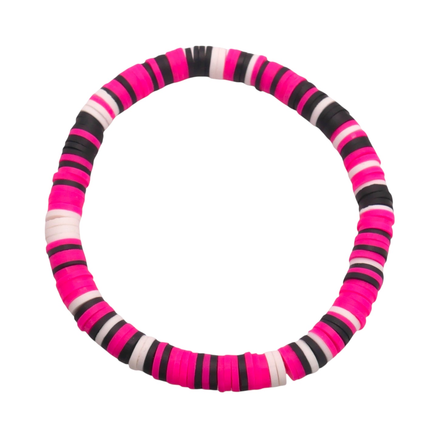 Pink Neon Vibe Clay bead Bracelet