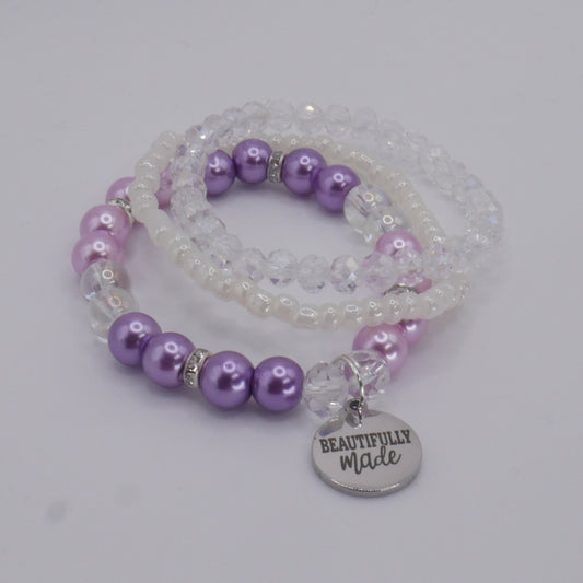 Beautifully Made Bracelet Stack – Purple Handmade Bracelet Set for Girls