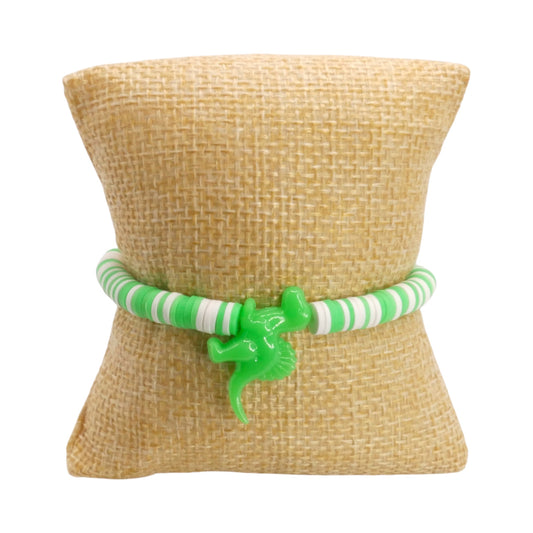 Lucky Lime Dino Clay Bead Bracelet