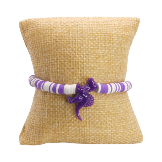 Purple Parade Dino Clay Bead Bracelet
