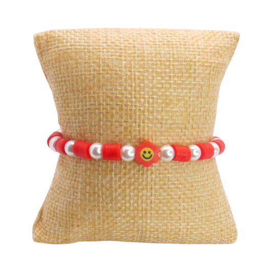 Cherry Smiles Clay Bead Bracelet