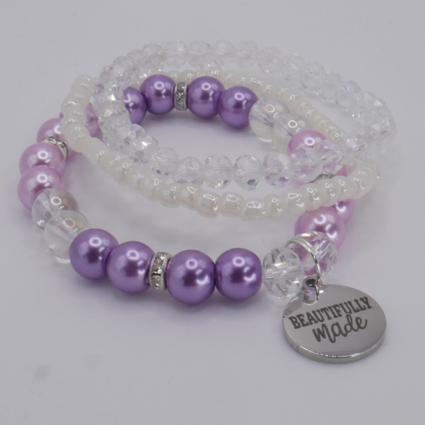Beautifully Made Bracelet Stack – Purple Handmade Bracelet Set for Girls