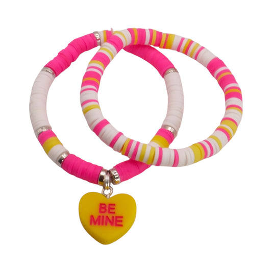 Candy Mix Be Mine - Handmade Clay Bead Bracelet Stack Set