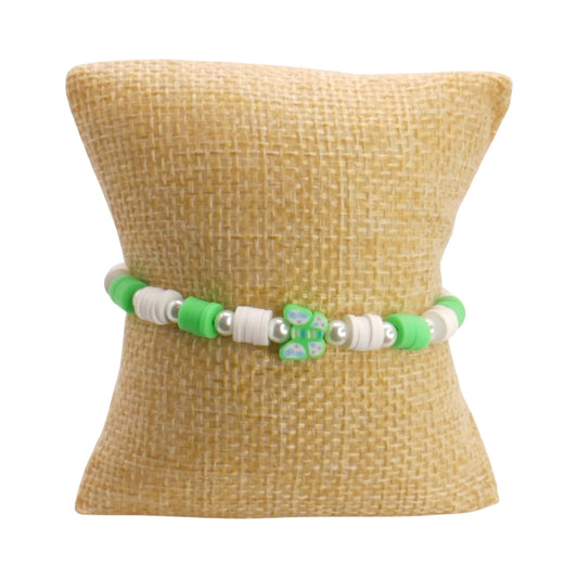 Green Butterfly Breeze Clay Bead Bracelet