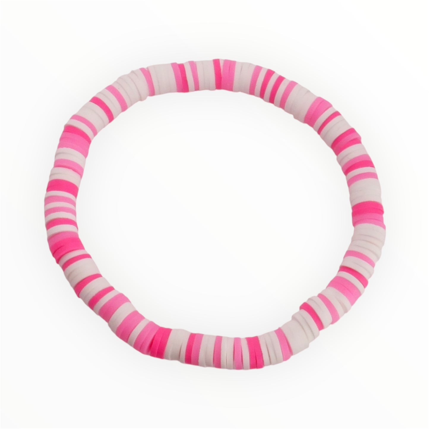 Popping Pink Clay Bead Bracelet