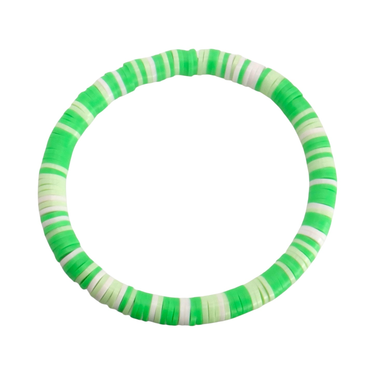 Green Glow Clay Bead Bracelet