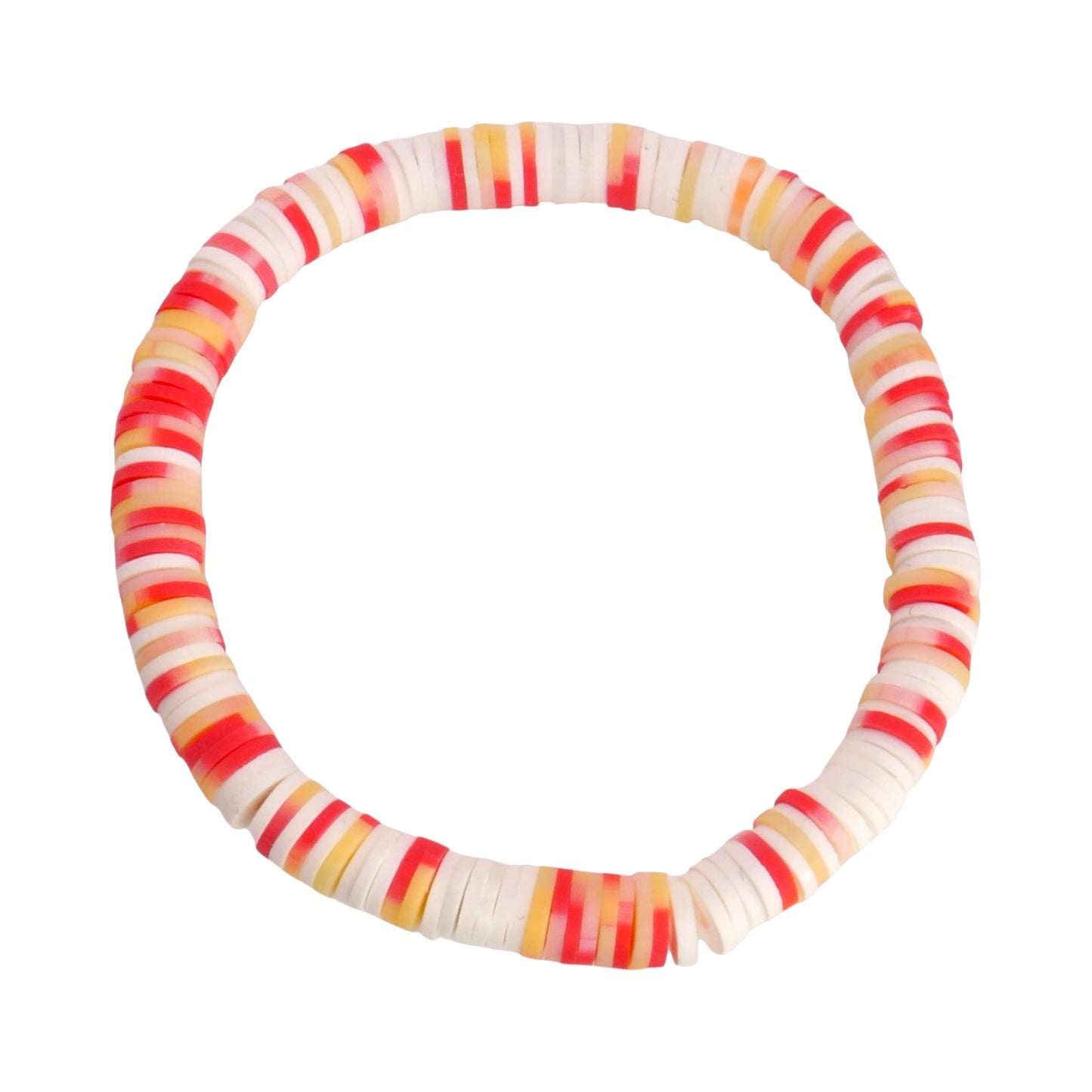 Peach Drift Clay Bead Bracelet