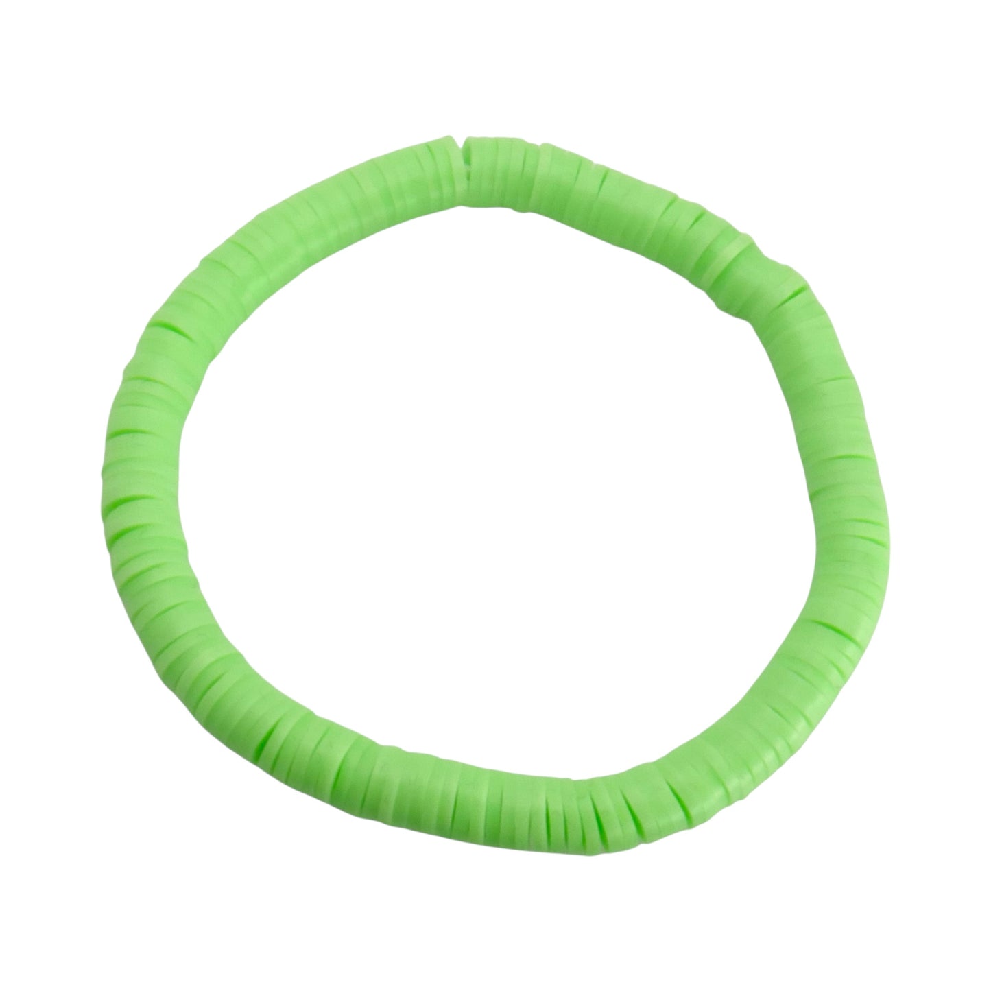 Neon Lime Clay Bead Bracelet