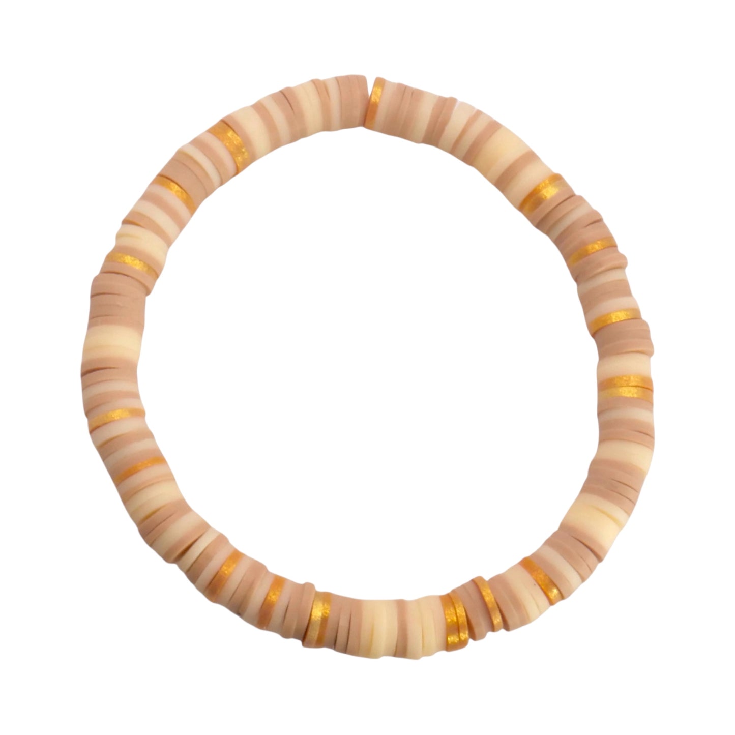 Golden Sand Glow Clay Bead Bracelet