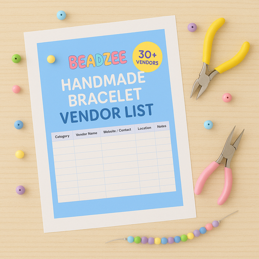 Bracelet & Jewelry Vendor List | 30+ Trusted Suppliers | Editable Excel, Google Sheets & Printable PDF - DIGITAL PRODUCT