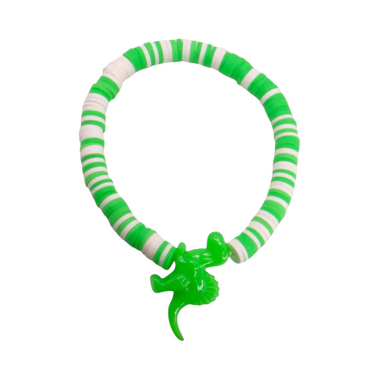 Lucky Lime Dino Clay Bead Bracelet