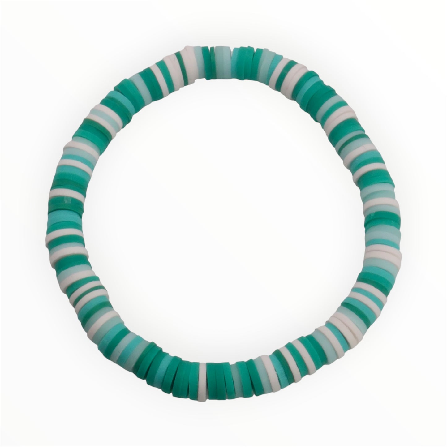 Sea Glass Striped Heishi Bracelet