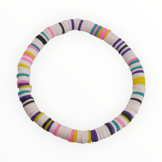 Sweet Swirl Clay Bead Bracelet