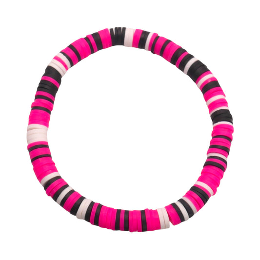 Pink Neon Vibe Clay bead Bracelet