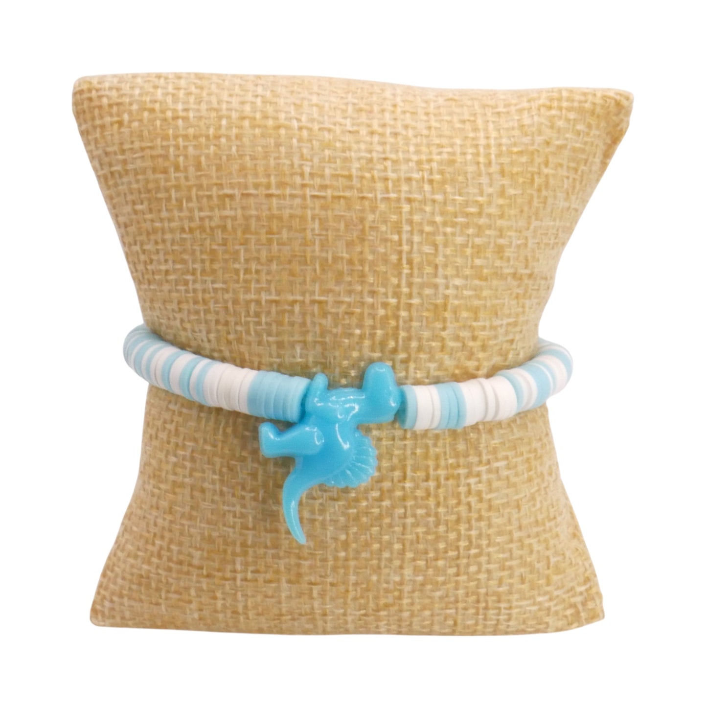 Baby Blue Dino Clay Bead Bracelet