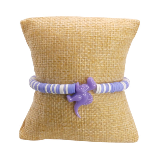 Purple Dino Dreams Clay Bead Bracelet