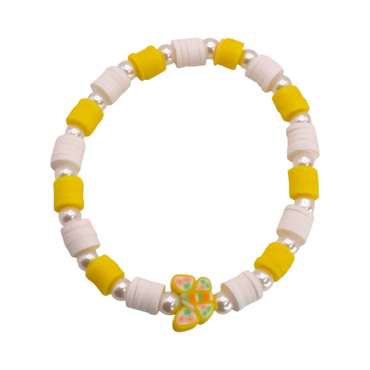 Yellow Butterfly Breeze Clay Bead Bracelet