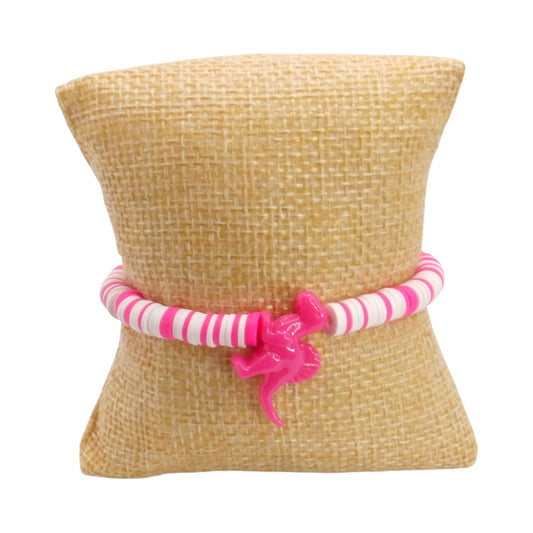 Pretty In Pink Dino Clay Bead Bracelet