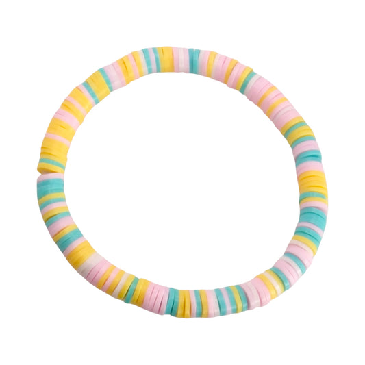 Happy Vibes Clay Bead Bracelet