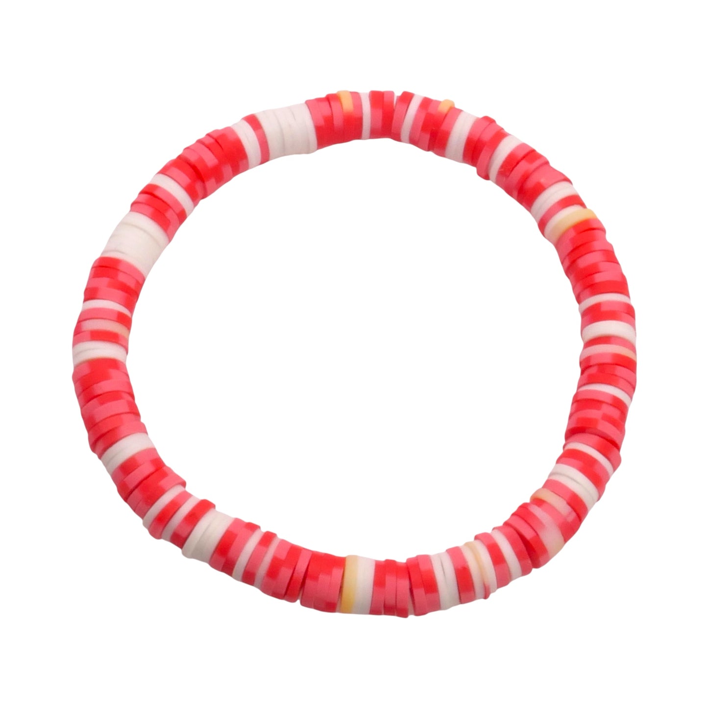 Strawberry Swirl Clay bead Bracelet