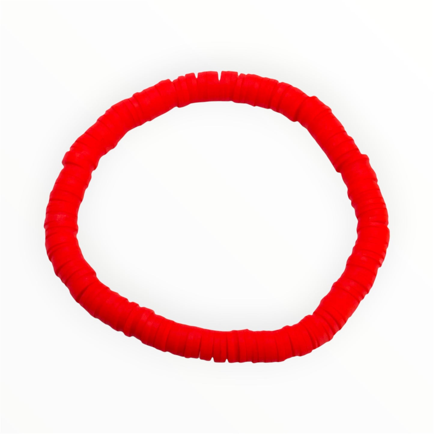 Bold Red Heishi Bracelet