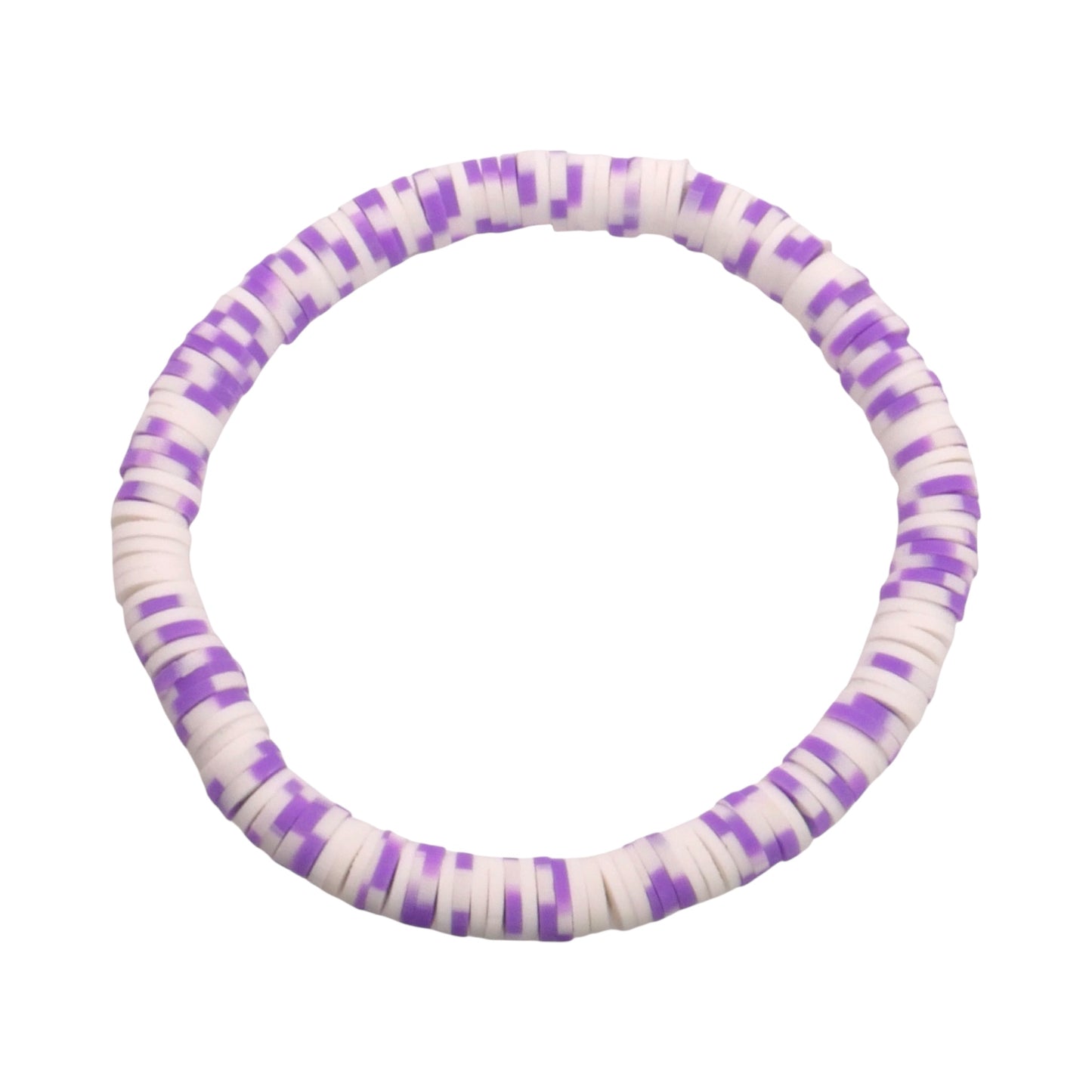 Amethyst Pixel Clay bead Bracelet