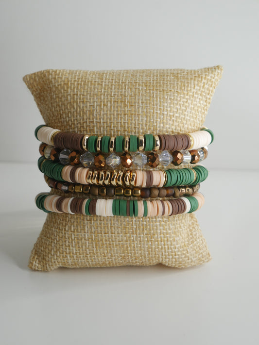 Earthy Oasis Clay Beaded Bracelets