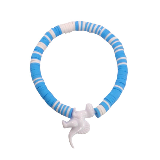 Sky Splash Dino Clay Bead Bracelet