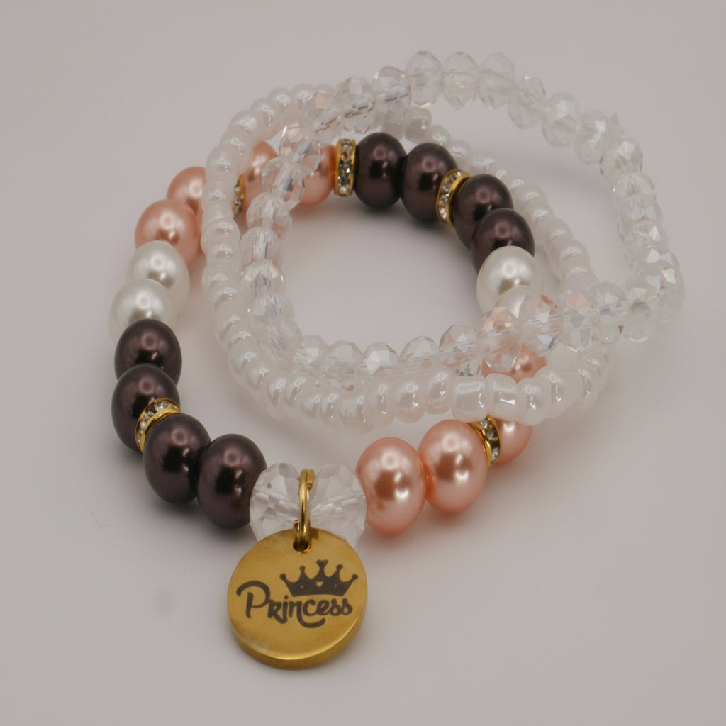 Blush & Cocoa Princess Bracelet Set for Girls