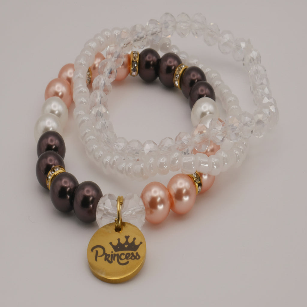 Blush & Cocoa Princess Bracelet Set for Girls