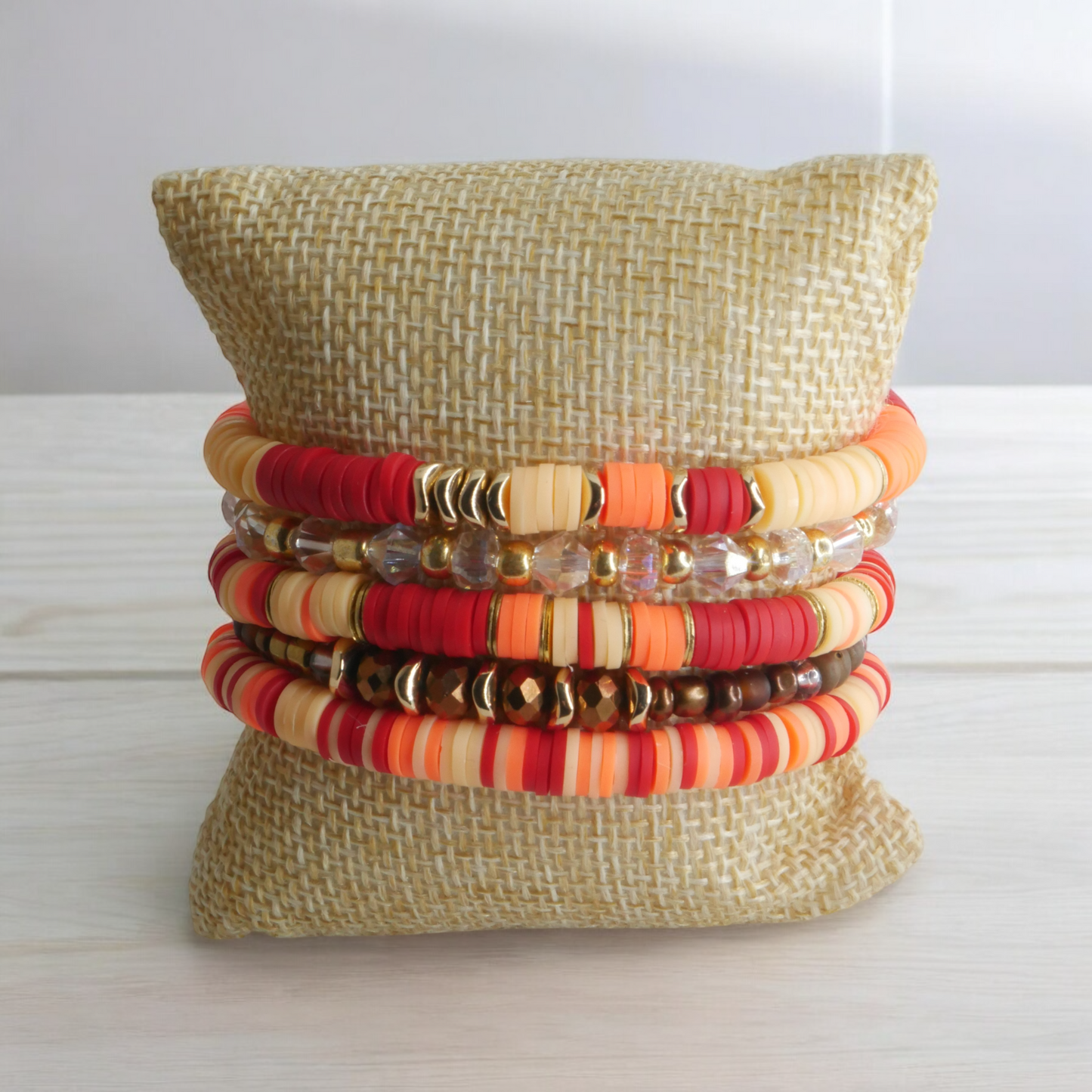 Autumn Blaze Clay Beaded Bracelets