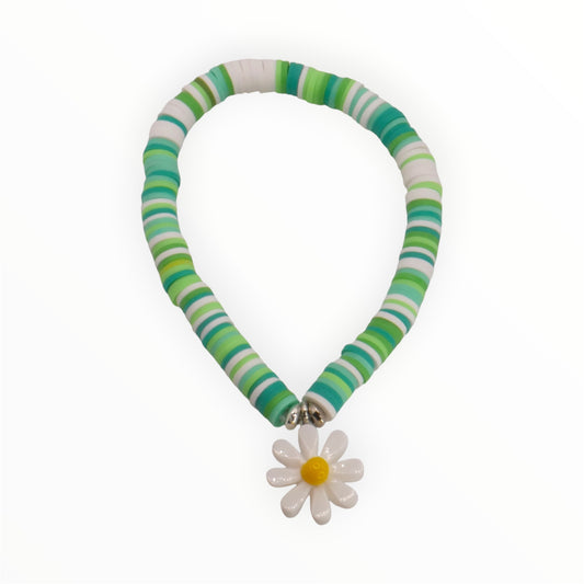 Spring Green Daisy Bracelet