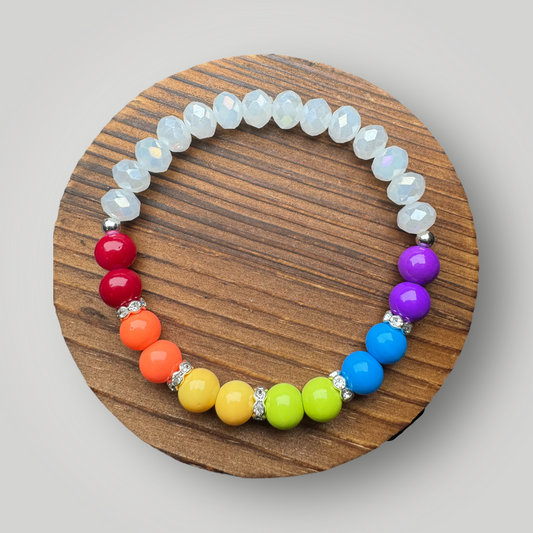 Enchanted Rainbow Glass Beaded Bracelet