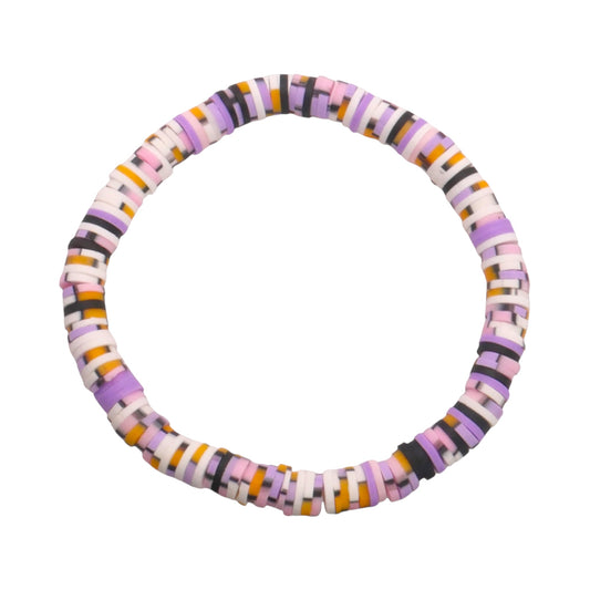 Lilac Circuit Clay bead Bracelet