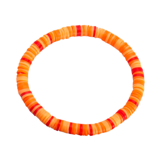 Tangerine Pop Clay Bead Bracelet