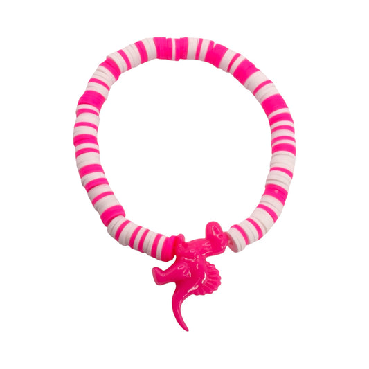 Pretty In Pink Dino Clay Bead Bracelet