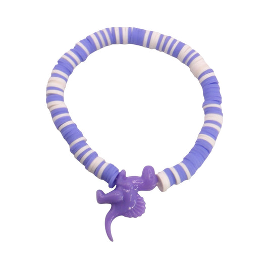 Purple Dino Dreams Clay Bead Bracelet