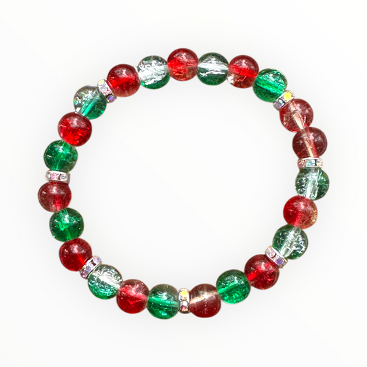 Festive Glow Glass Beaded Bracelet