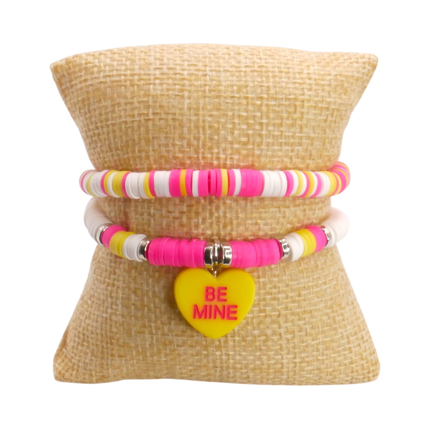 Candy Mix Be Mine - Handmade Clay Bead Bracelet Stack Set