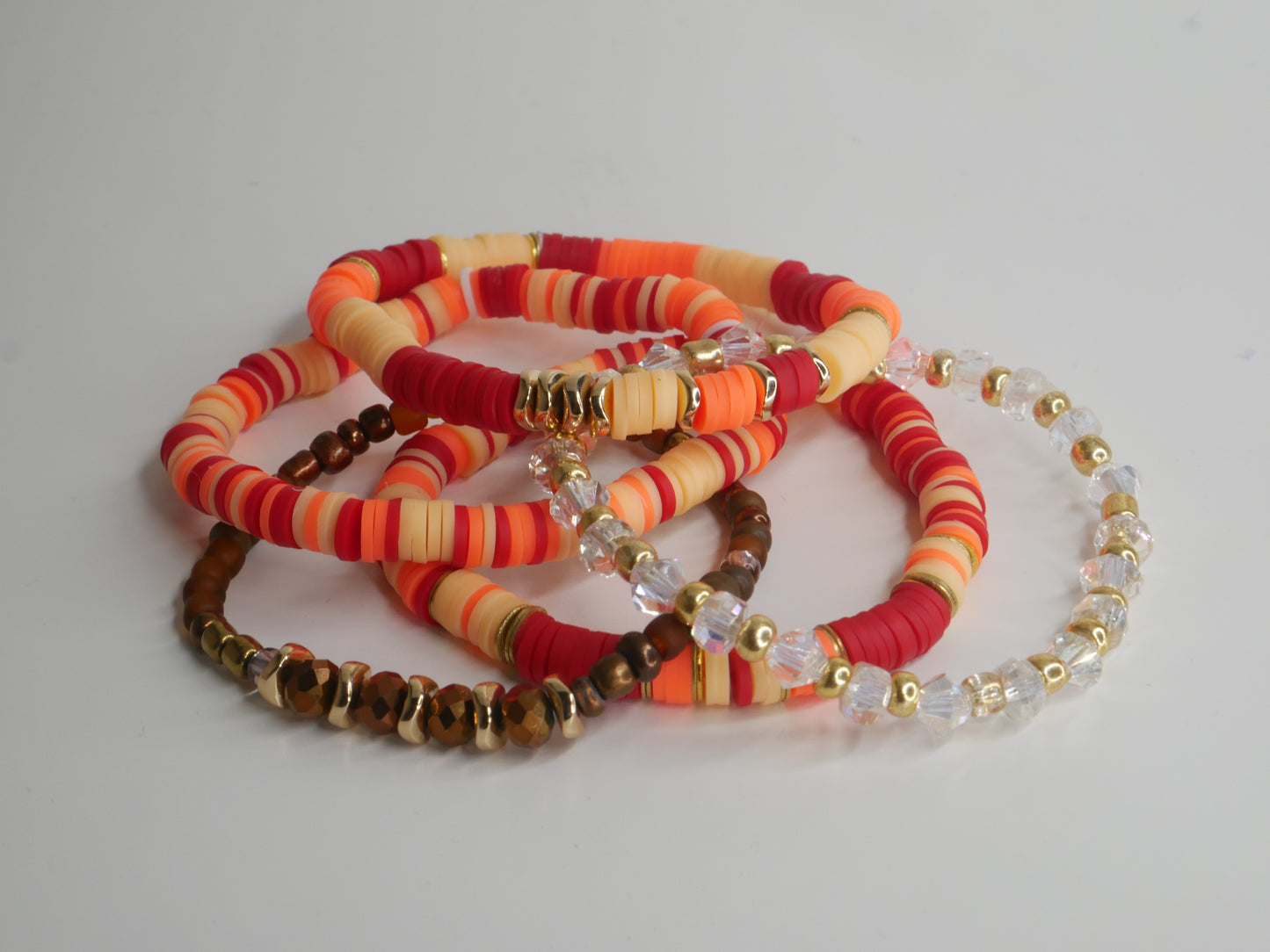 Autumn Blaze Clay Beaded Bracelets