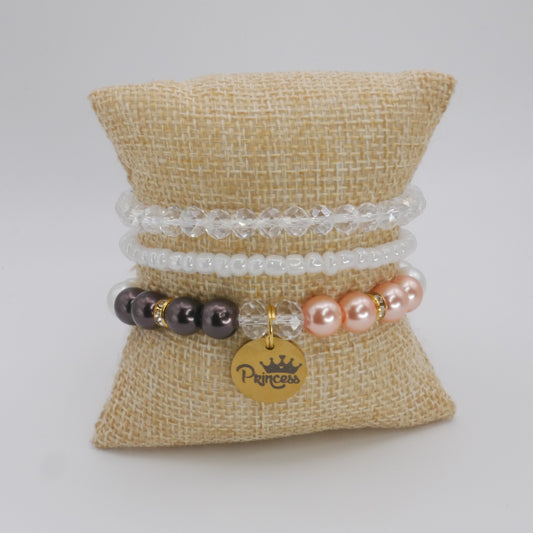 Blush & Cocoa Princess Bracelet Set for Girls