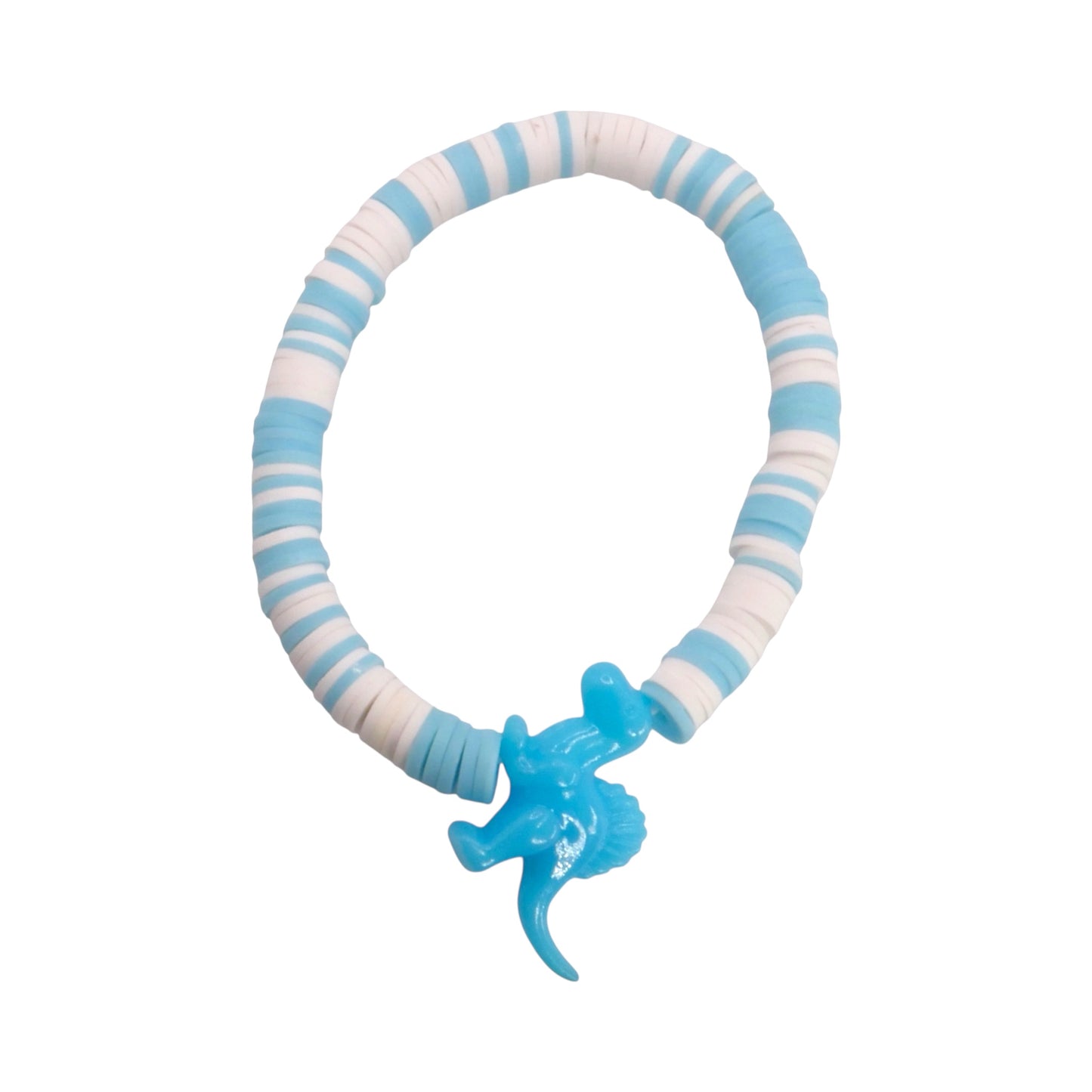 Baby Blue Dino Clay Bead Bracelet