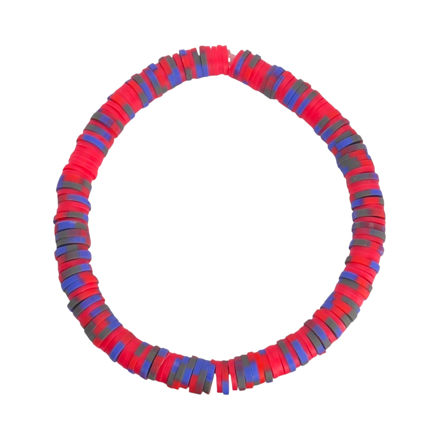 Crimson Pulse Clay Bead Bracelet