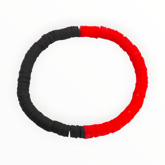 Fire & Shadow Clay Bead Bracelet