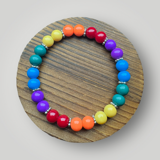 Radiant Rainbow Glass Beaded Bracelet