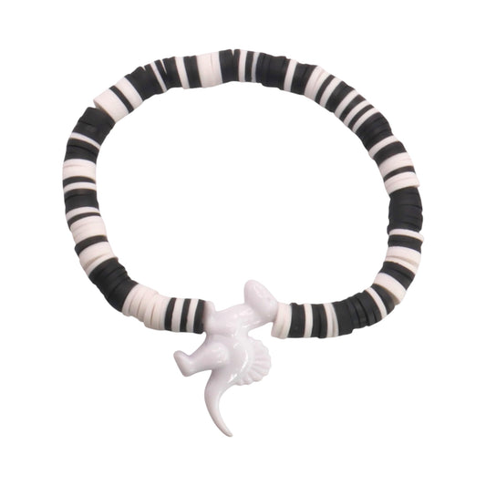 Midnight Dino Clay Bead Bracelet