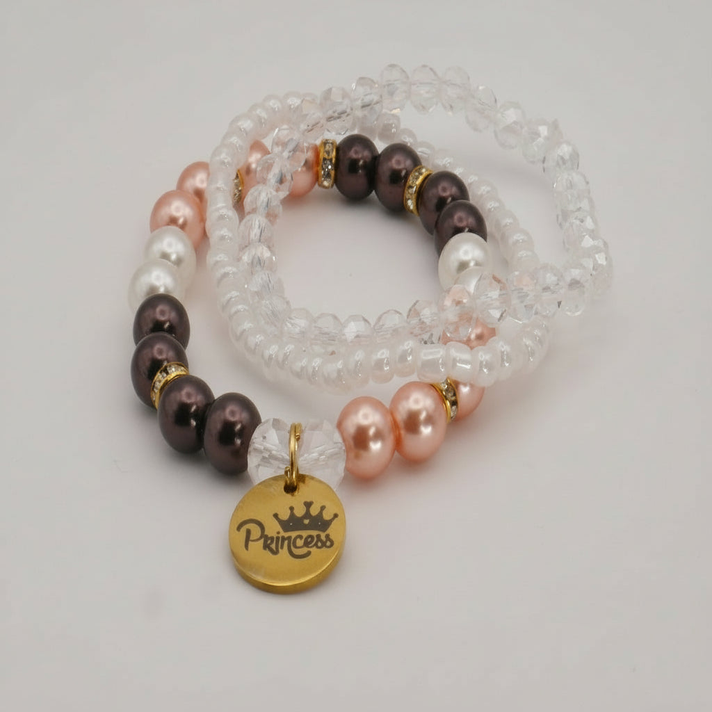 Blush & Cocoa Princess Bracelet Set for Girls