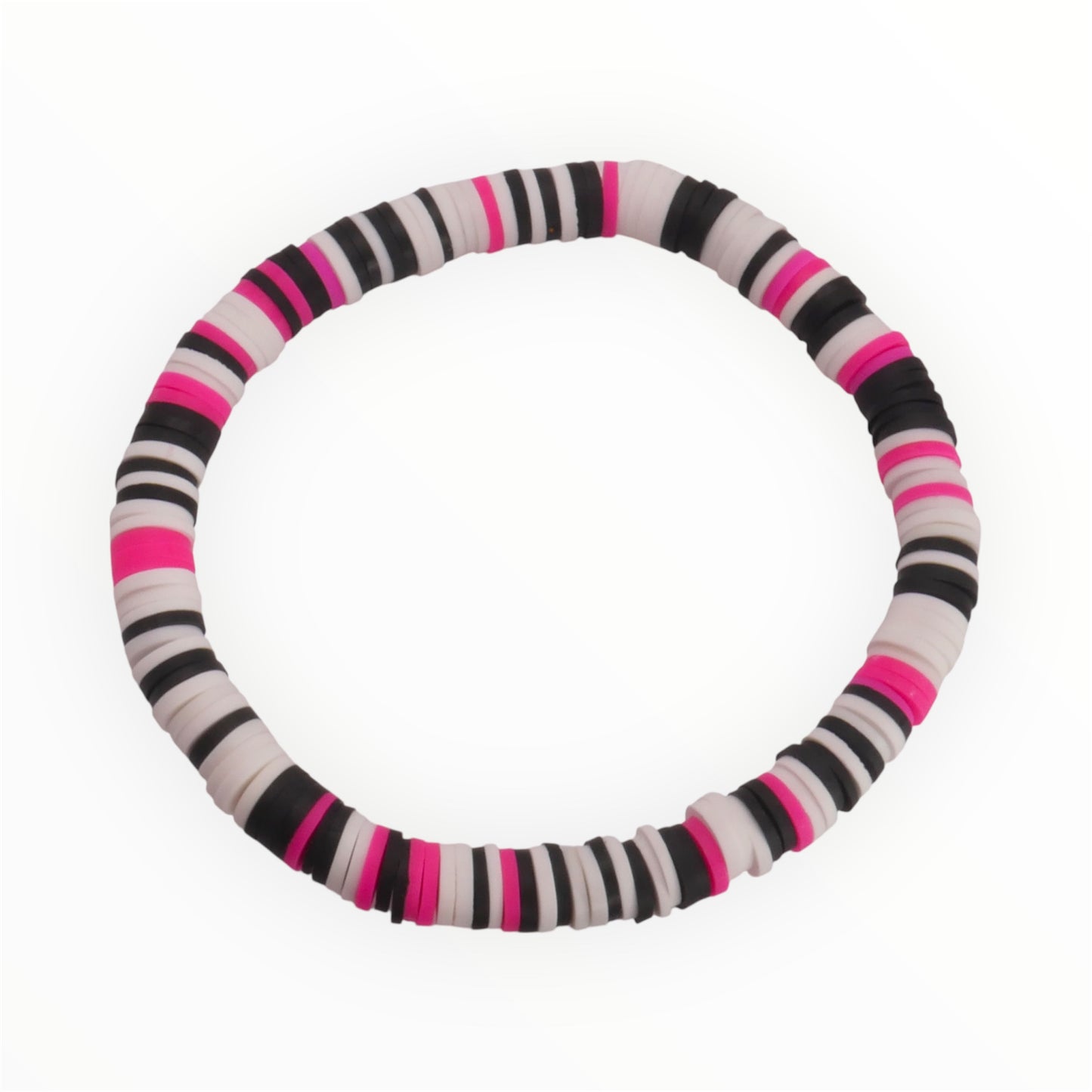Zebra Pop Clay Bead Bracelet