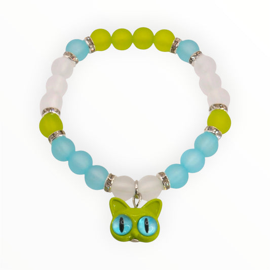 Lime Fizz Kitty Stretch Bracelet