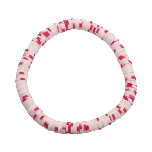 Crimson Confetti Clay bead Bracelet